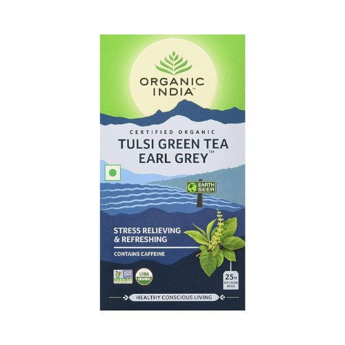 ORGANIC INDIA TULSI GREEN TEA EARL GREY (25 BAGS)