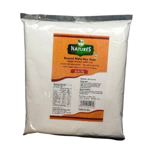 NATURES WHITE RICE FLOUR ROASTED 1KG Lakshmi Stores UK