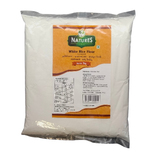 NATURES WHITE RICE FLOUR UNROASTED 1KG Lakshmi Stores UK