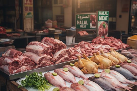 fresh Indian seafood and halal meat