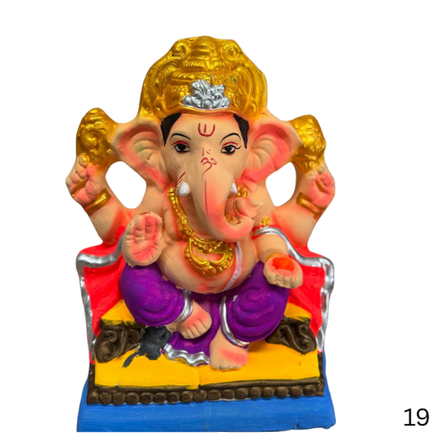 ECO FRIENDLY VINAYAGAR (GANESH) STATUE "10 INCH WITH CROWN