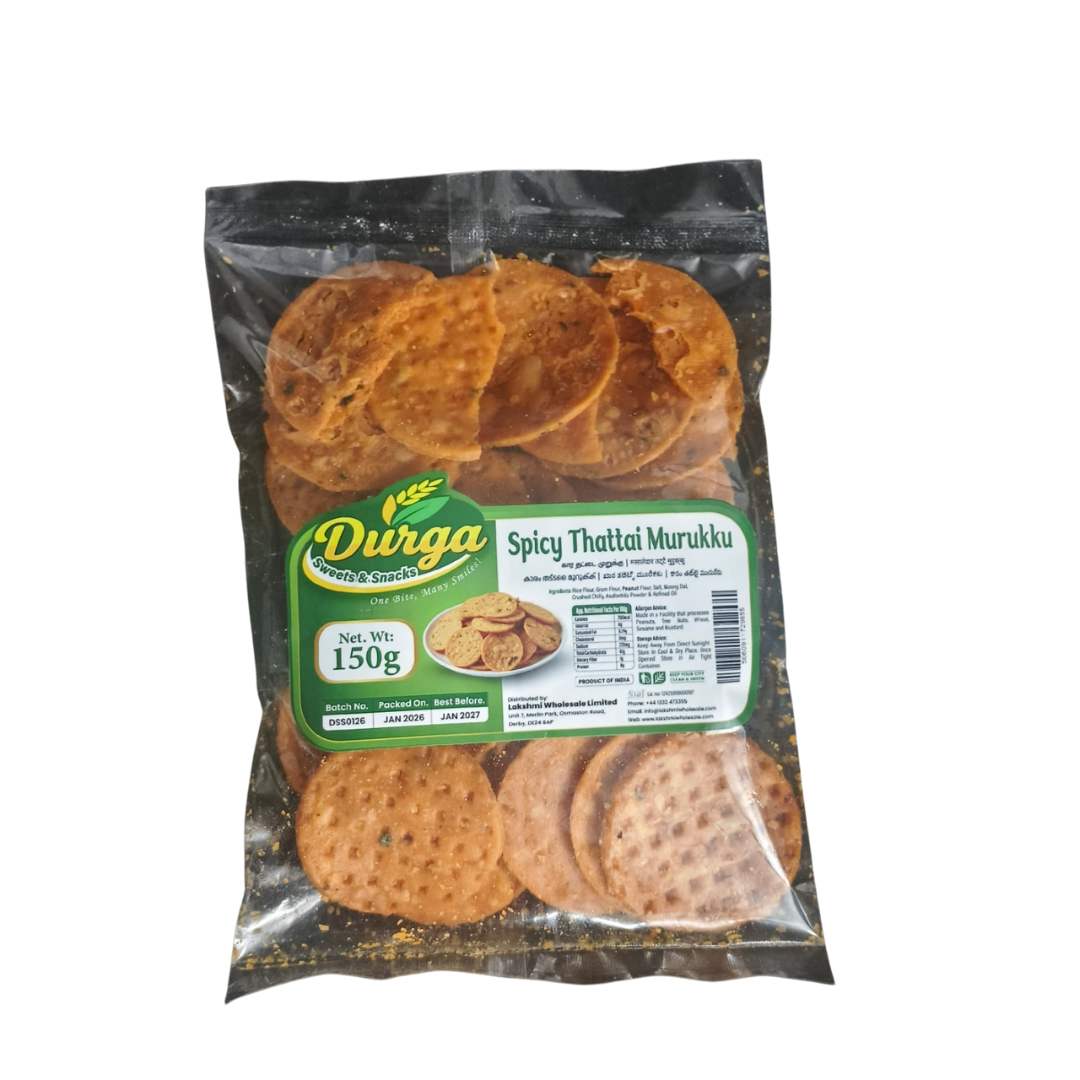 DURGA SWEETS & SNACKS SPICY  THATTAI MURUKKU 150G