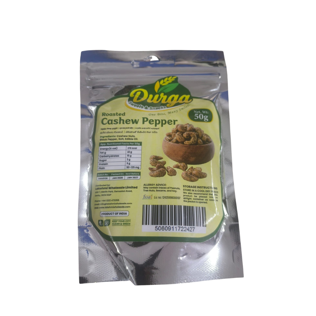 DURGA SWEETS & SNACKS PEPPER  CASHEW 50G