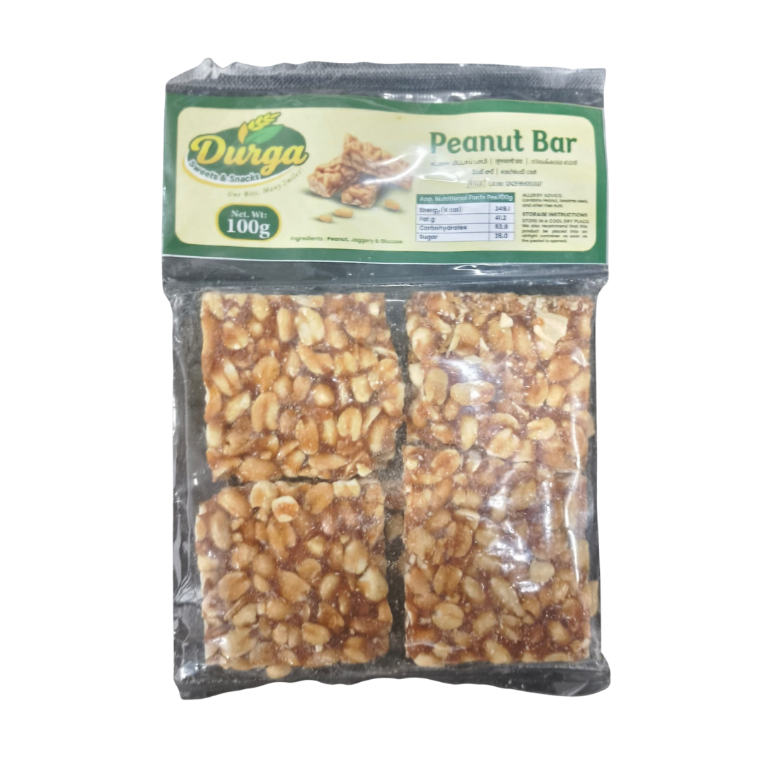 DURGA SWEETS & SNACKS PEANUT  BAR 100G
