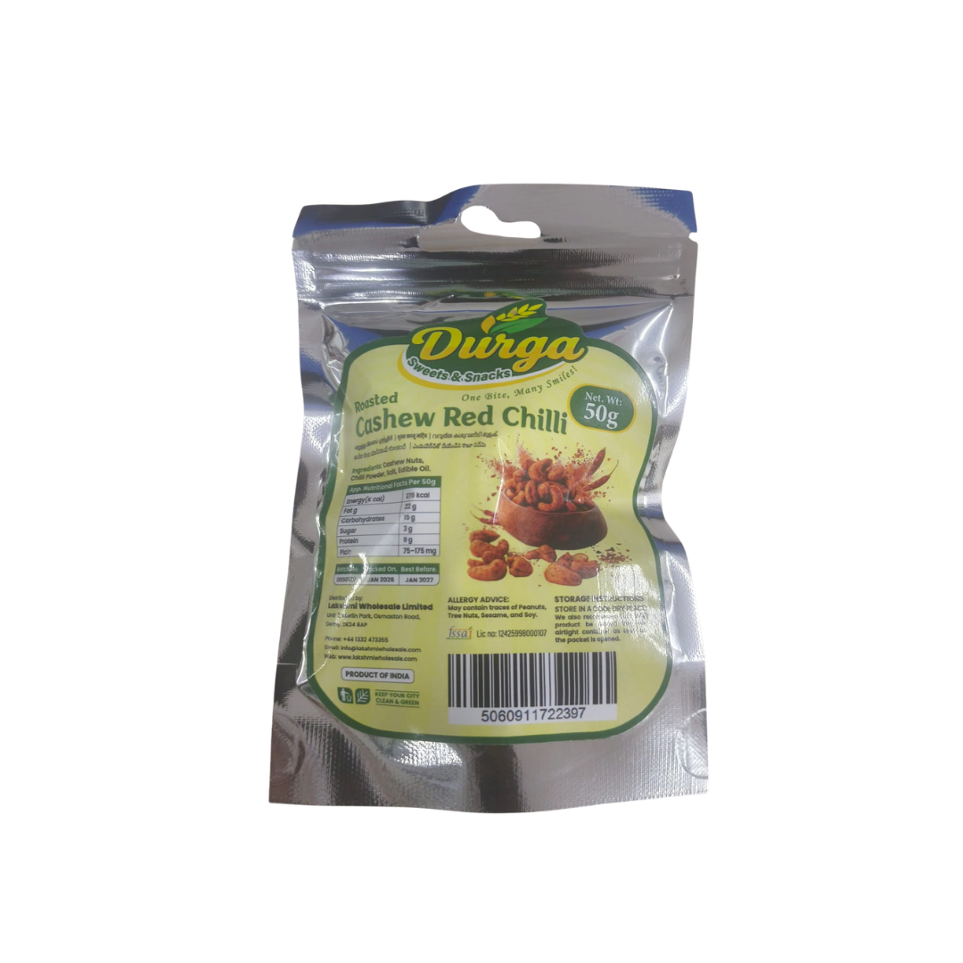 DURGA SWEETS & SNACKS CHILLI CASHEW 50G