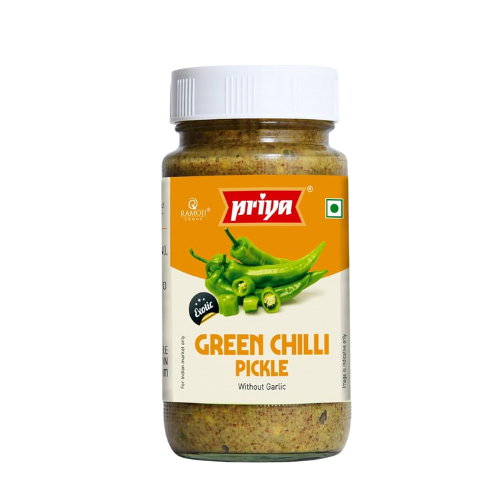 PRIYA GREEN CHILLI PICKLE (WITHOUT GARLIC) 300G