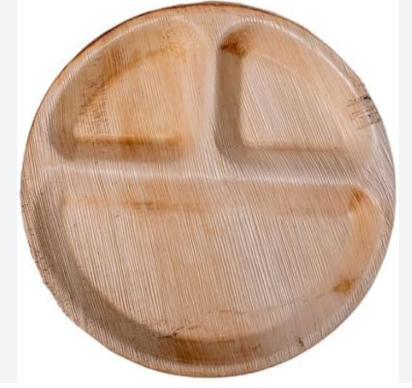 ARECA PLATE - ROUND 10" 3 PARTITION