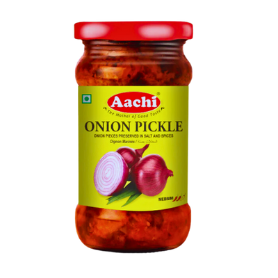 Aachi Onion Pickle 300g – Spicy and tangy Indian onion pickle.