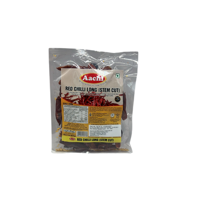 Aachi Red Chilli Long Stem Cut 100g – authentic Indian spice
