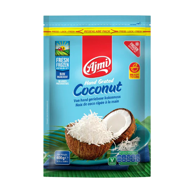 Ajmi Frozen Sliced Coconut 400g – Fresh Coconut Slices