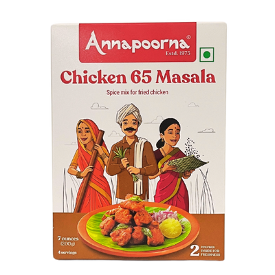 Annapoorna Chicken 65 Masala 200g – Spice mix for crispy Chicken 65.