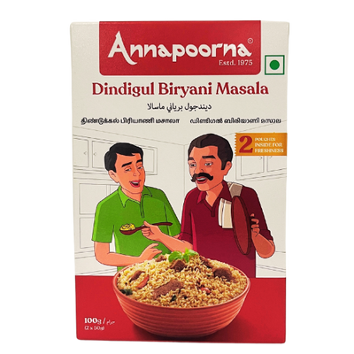 Annapoorna Dindigul Biryani Masala 100g – Authentic South Indian spice mix.