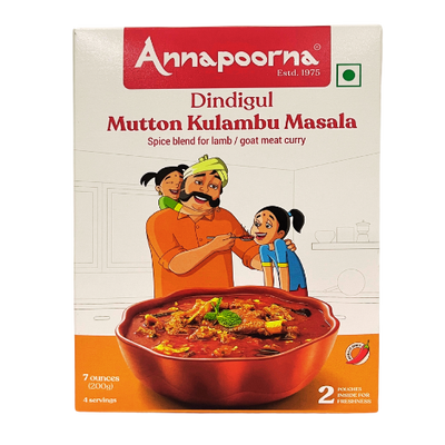 Annapoorna Dindigul Mutton Kulambu Masala 200g – Spicy curry mix.