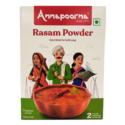 Annapoorna Rasam Powder 200g – Authentic spice mix for flavorful rasam.