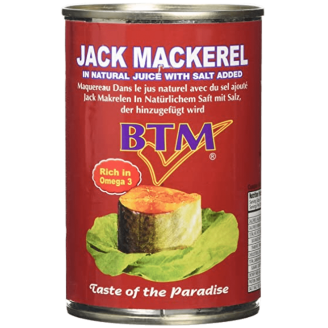 BTM JACK MACKEREL IN NATURAL JUICE WITH SALT ADDED TIN 300G