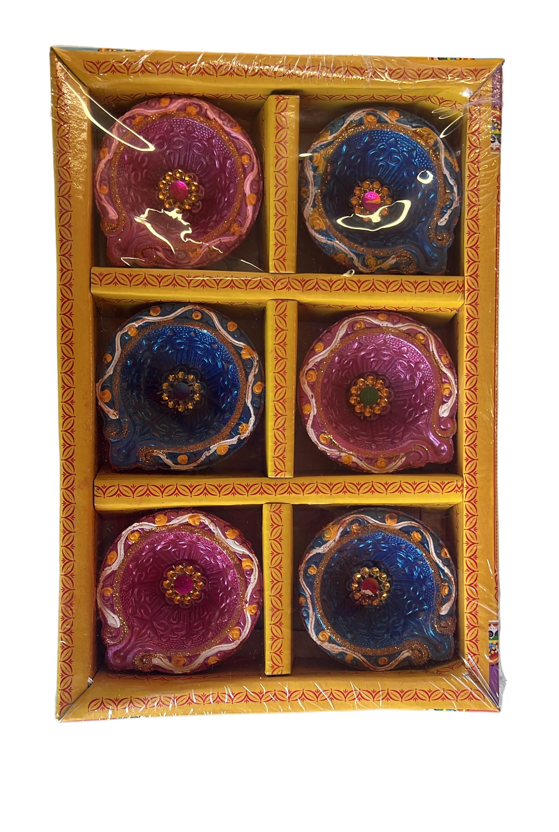 Buy Designed Clay Diya (6Pcs) - C145 Online