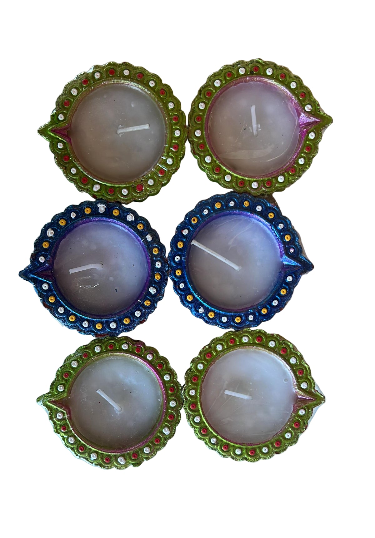 Buy Designed Clay Diya Wax (6Pcs) - C50 Online