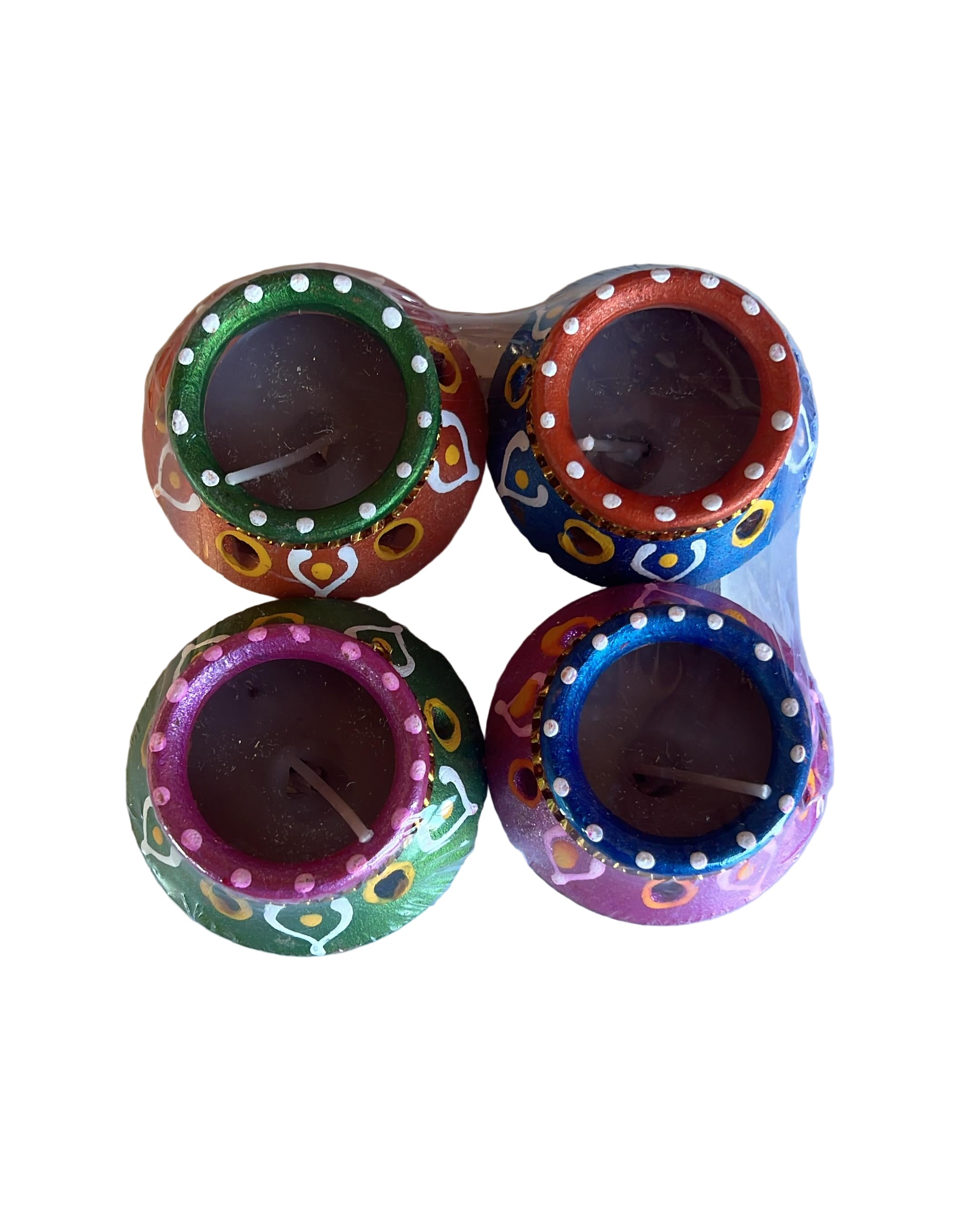 Buy Designed Clay Diya Wax (4Pcs) - C69 Online