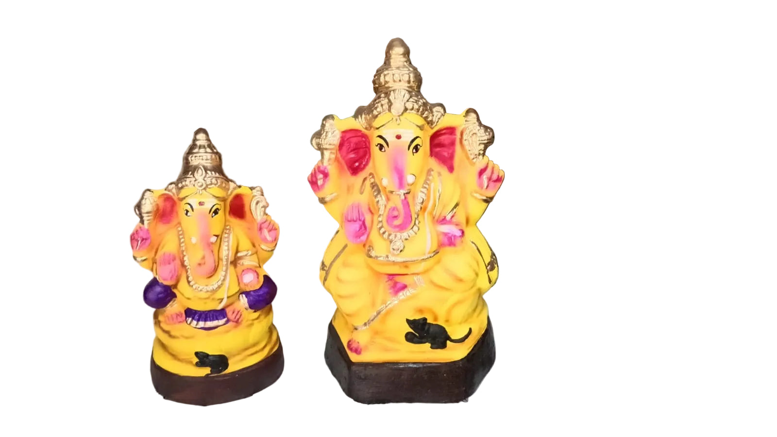 CLAY VINAYAGAR - FULL COLOR- YELLOW 12" INCHES