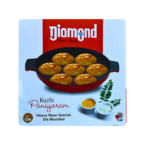 DIAMOND NON-STICK KUZHI PANIYARAM HEAVY BASE SPECIAL DIE MOULDED - 9 PITS