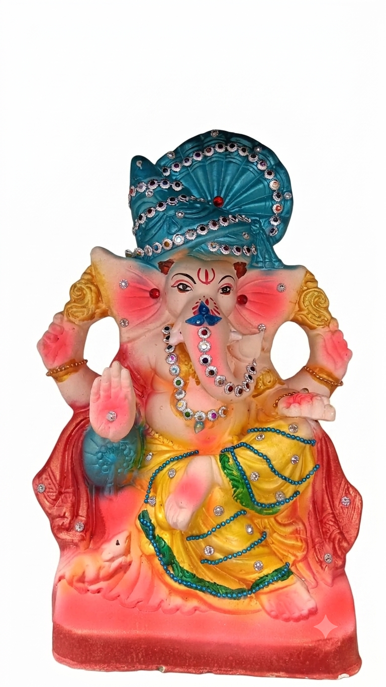 ECO FRIENDLY VINAYAGAR (GANESH) STATUE "10 INCH WITH TURBAN