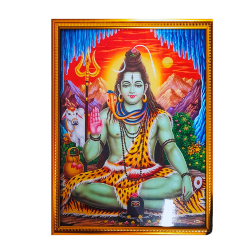 Buy Hindu God Photo A4 Size With Frame - Shiva Online
