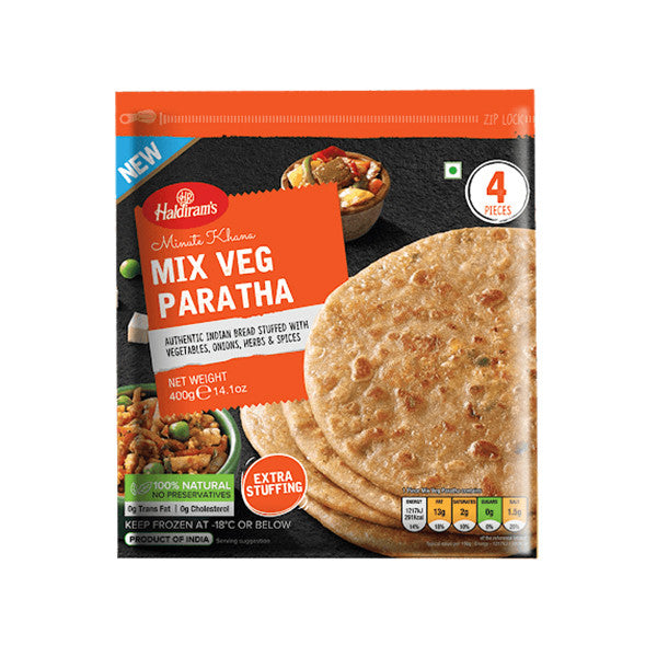 Buy HALDIRAMS FROZEN MIX VEG PARATHA 400G buy 1 get 1 Online