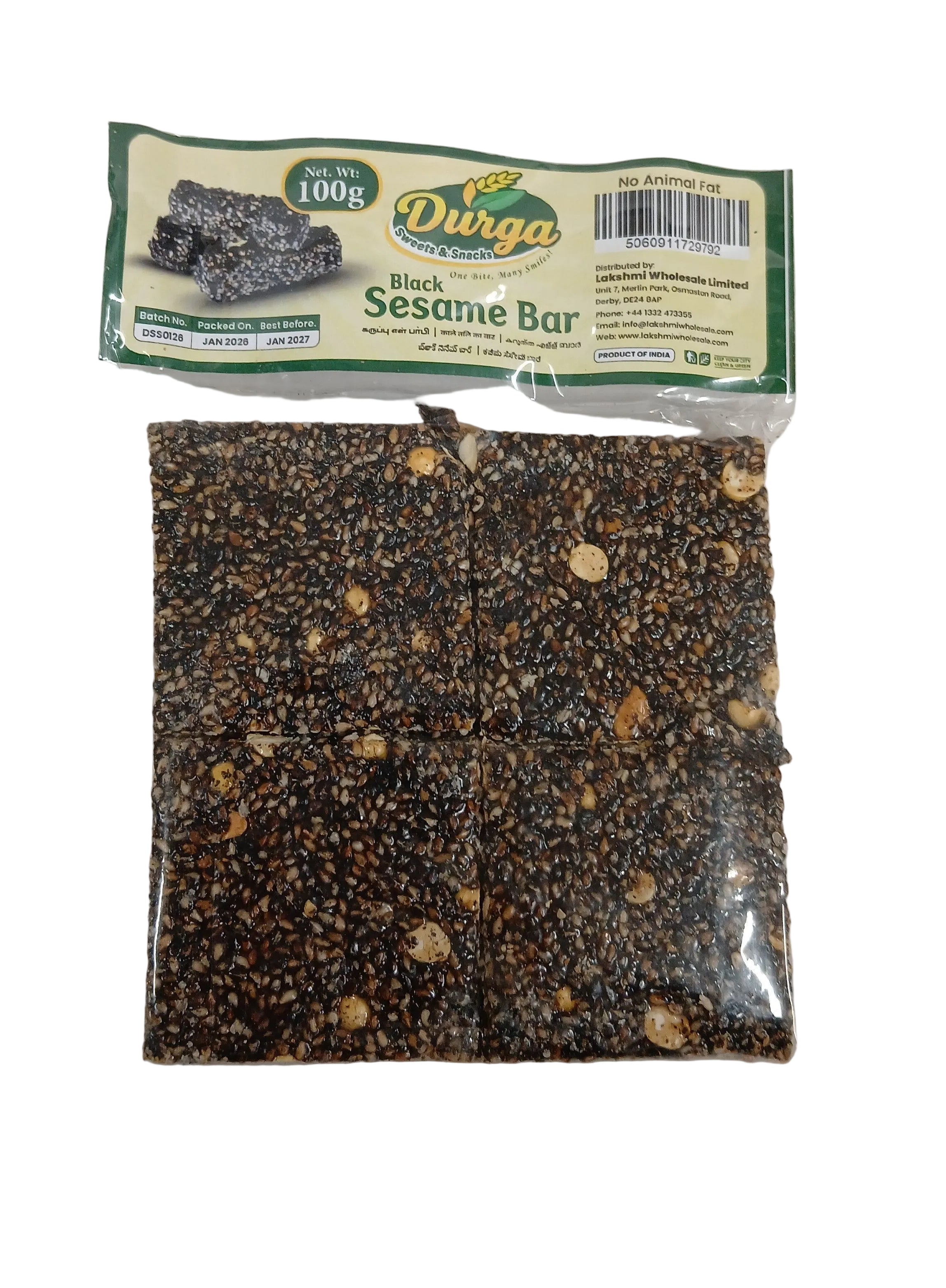 DURGA SWEETS & SNACKS SESAME  BAR 100G