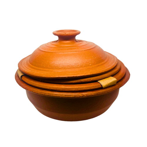 Buy Indu Sri Clay Pots - 3 Pieces With Lid Online