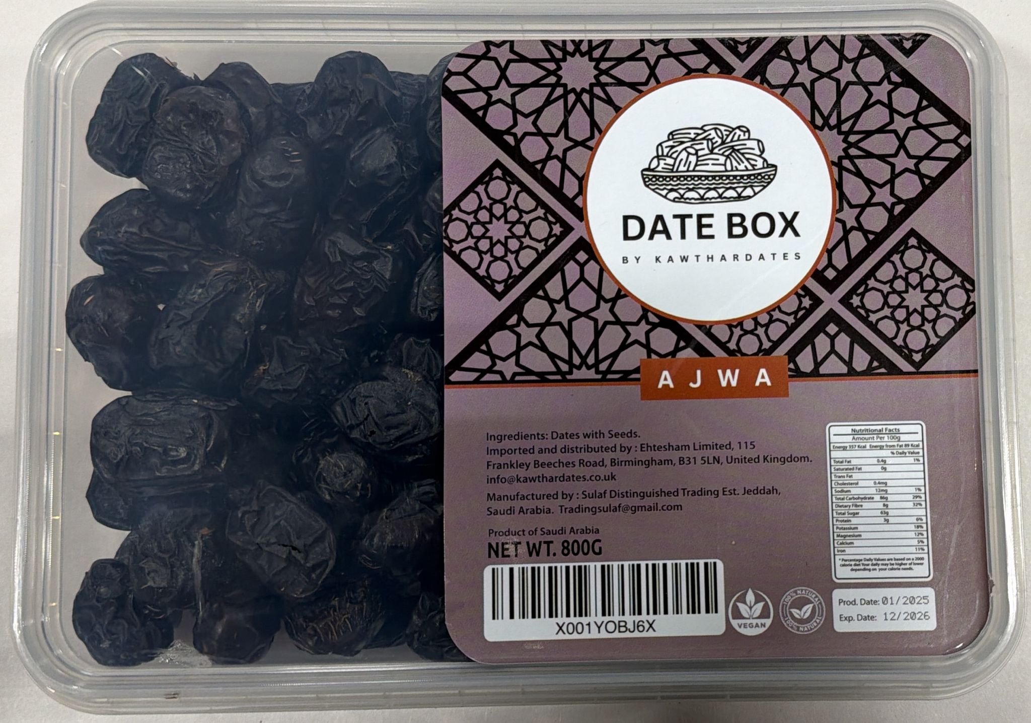 AJWA KWATHAR DATES  800G