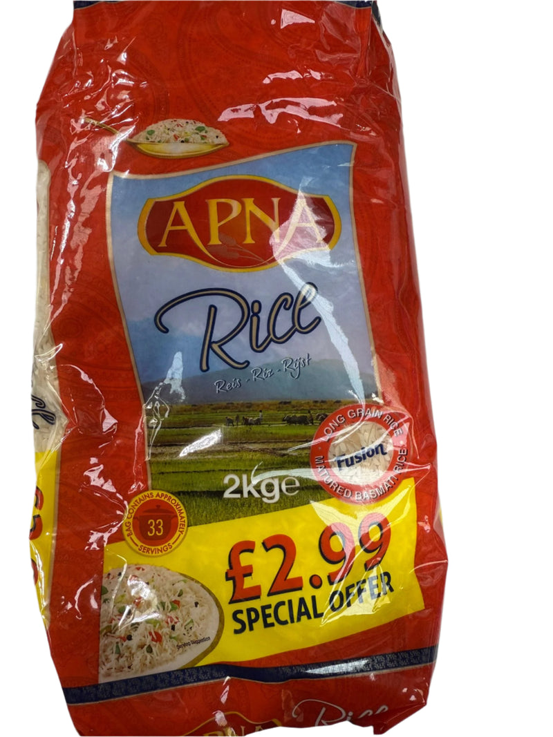 APNA LONG GRAIN BASMATI RICE 2KG