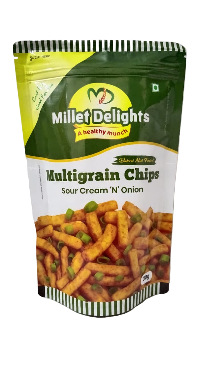 MILLET DELIGHTS - MULTIGRAIN CHIPS - SOUR CREAM N ONION 30G