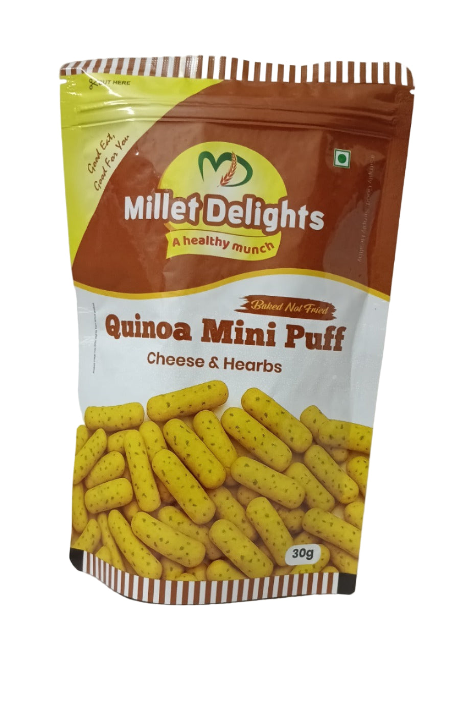 MILLET DELIGHTS - QUINOA PUFF - CHEESE & HERBS 30G