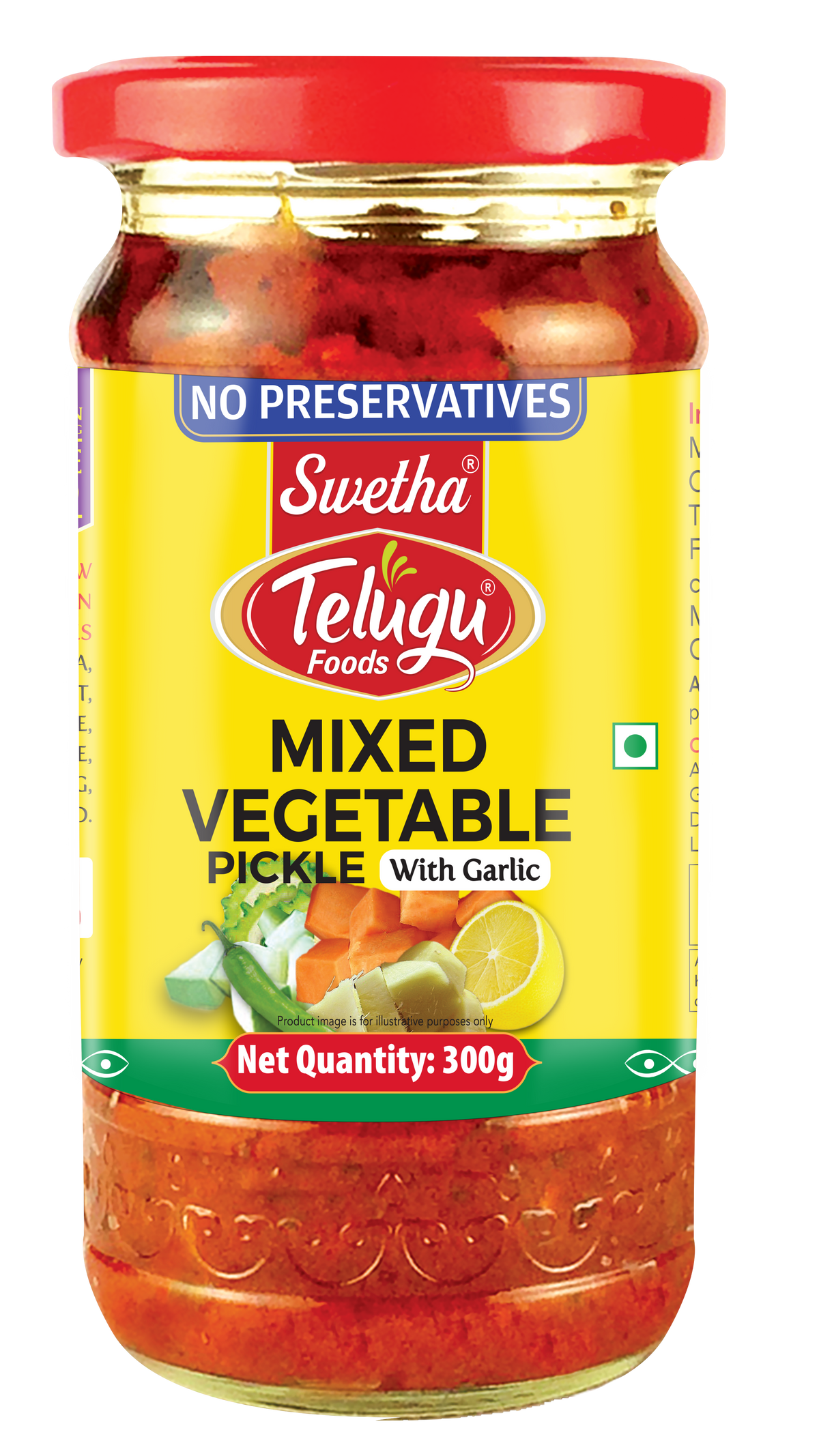 SWETHA-TELUGU FOODS- MIXED VEGETABLE PICKLE-300G