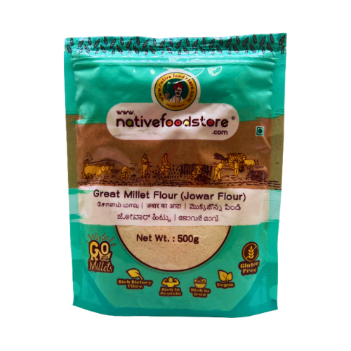 NATIVE FOOD STORE MILLET FLOUR 500G - JUWAR MILLET (CHOLAM)