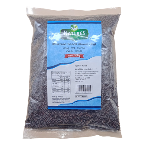NATURES MUSTARD SEEDS BROWN 500G