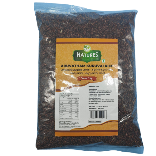 Buy Natures Aruvatham Kuruvai Rice 1Kg Online