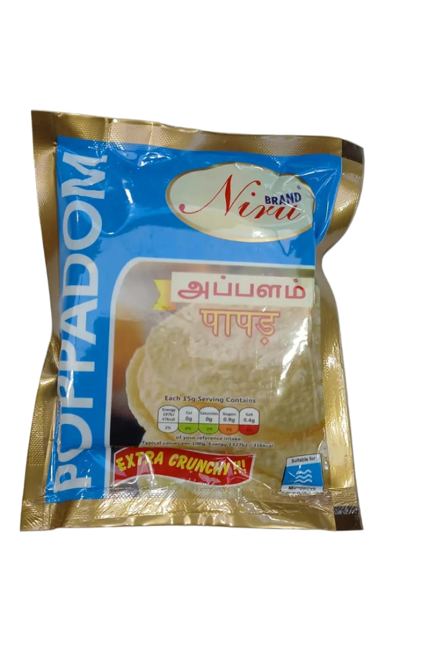 Buy Niru Papadam 3 size 150G Online, Lakshmi Stores UK