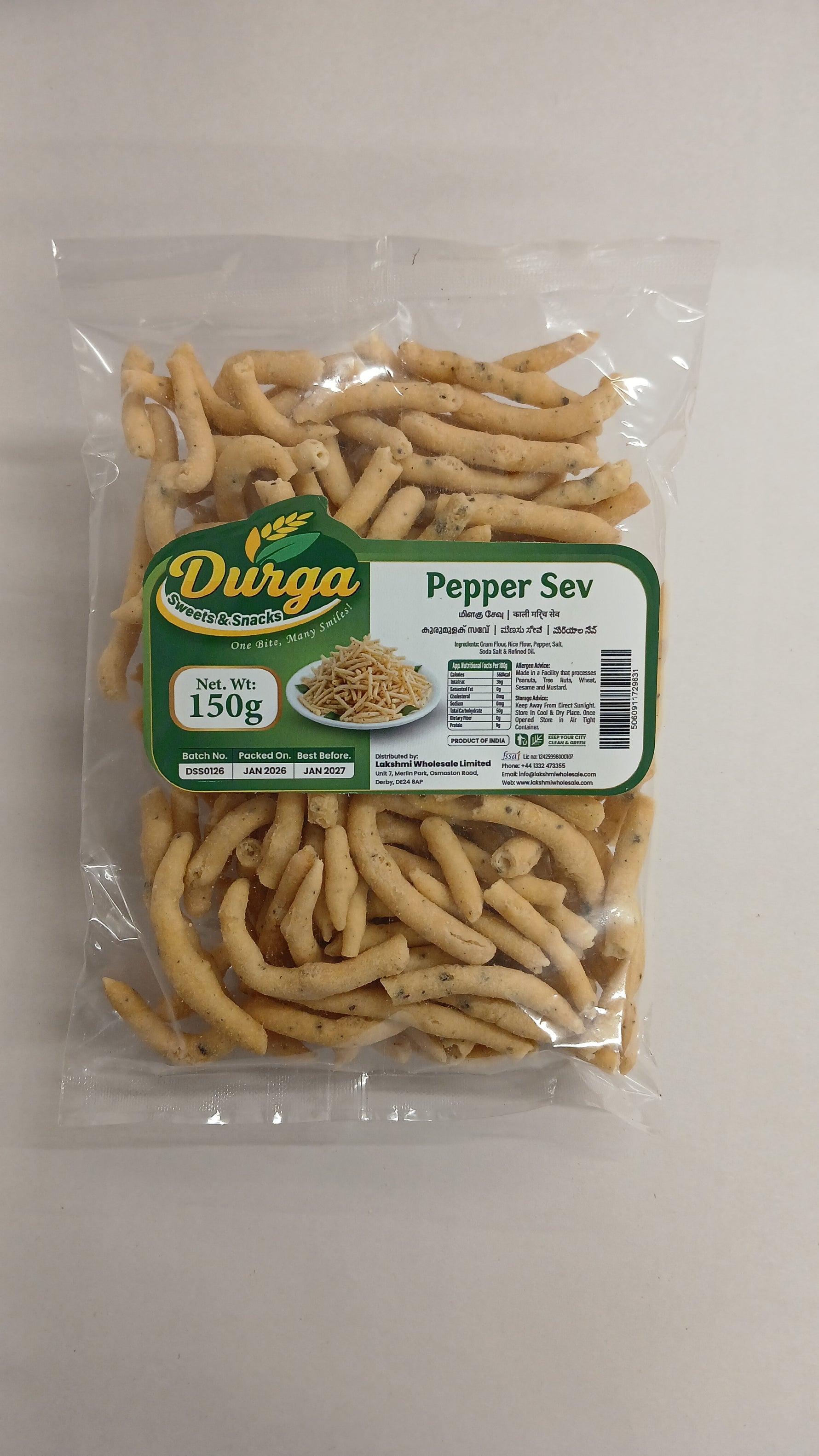 DURGA SWEETS & SNACKS PEPPER  SEV 150G
