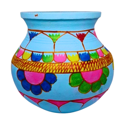 DESIGNED CLAY PONGAL POT WITH KIT