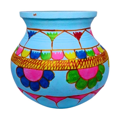 DESIGNED CLAY PONGAL POT WITH KIT