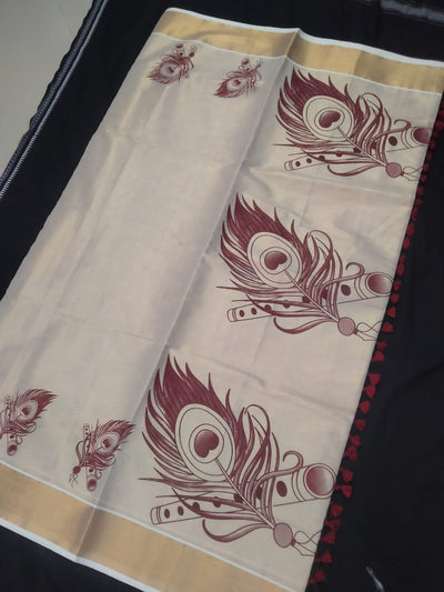 Buy Onam Tissue Sarees with Kunjalam Online from Lakshmi Stores, UK