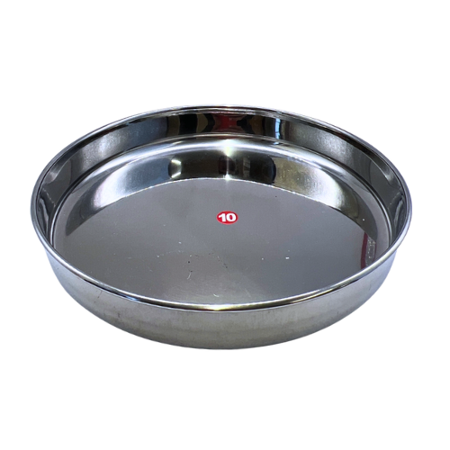 STAINLESS STEEL (SS) DINING PLATE (BEEDING MODEL) SIZE 10 (9.5 INCHES)