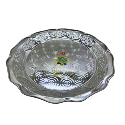 Buy Stainless Steel Fancy Thambulam (Parat) Size 3 (16 Inches) Online