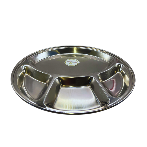 Buy Stainless Steel Round Dining Plate 4 Partition - 12 Inches Online