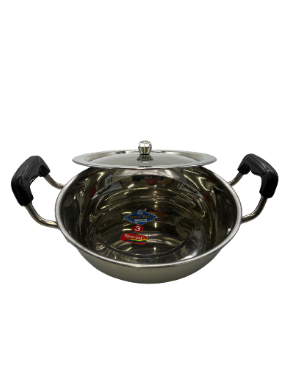 STAINLESS STEEL KADAI SIZE 3 (9 INCHES) WITH LID