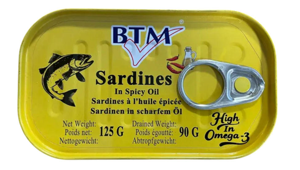 BTM SARDINES IN SPICY OIL 125GM