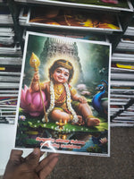 HINDU GOD PHOTO A4 SIZE with FRAME - MURUGAN WITH TRENDING IMAGES