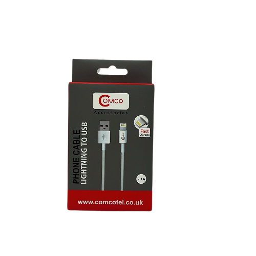 COMCO LIGHTNING TO USB 1M FAST CHARGE CABLE - 2.1A