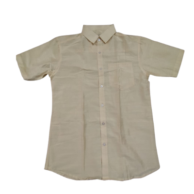 Buy Onam Half Sleeve Slub Silk Sandal Men's shirt Size 38 Online